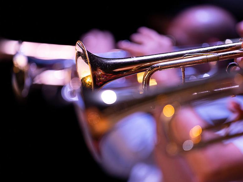 Trumpets playing in a jazz band